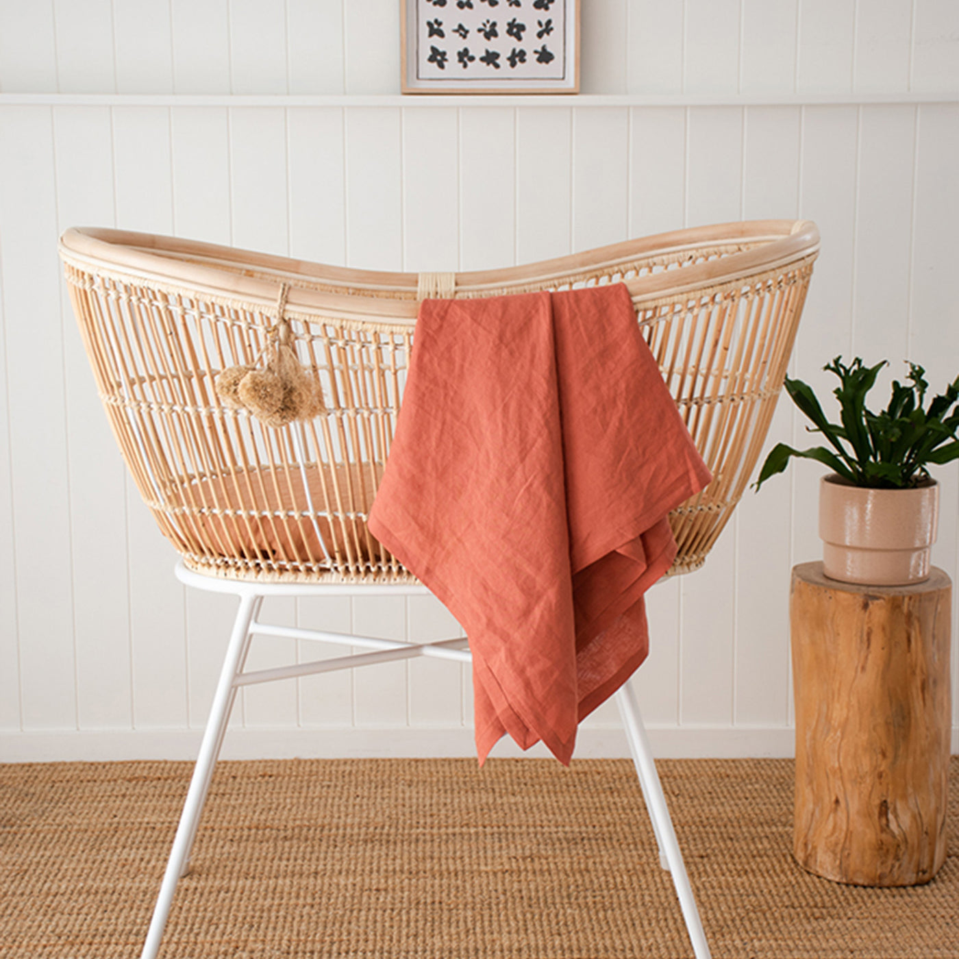 French Flax Linen Swaddle in Desert Rose