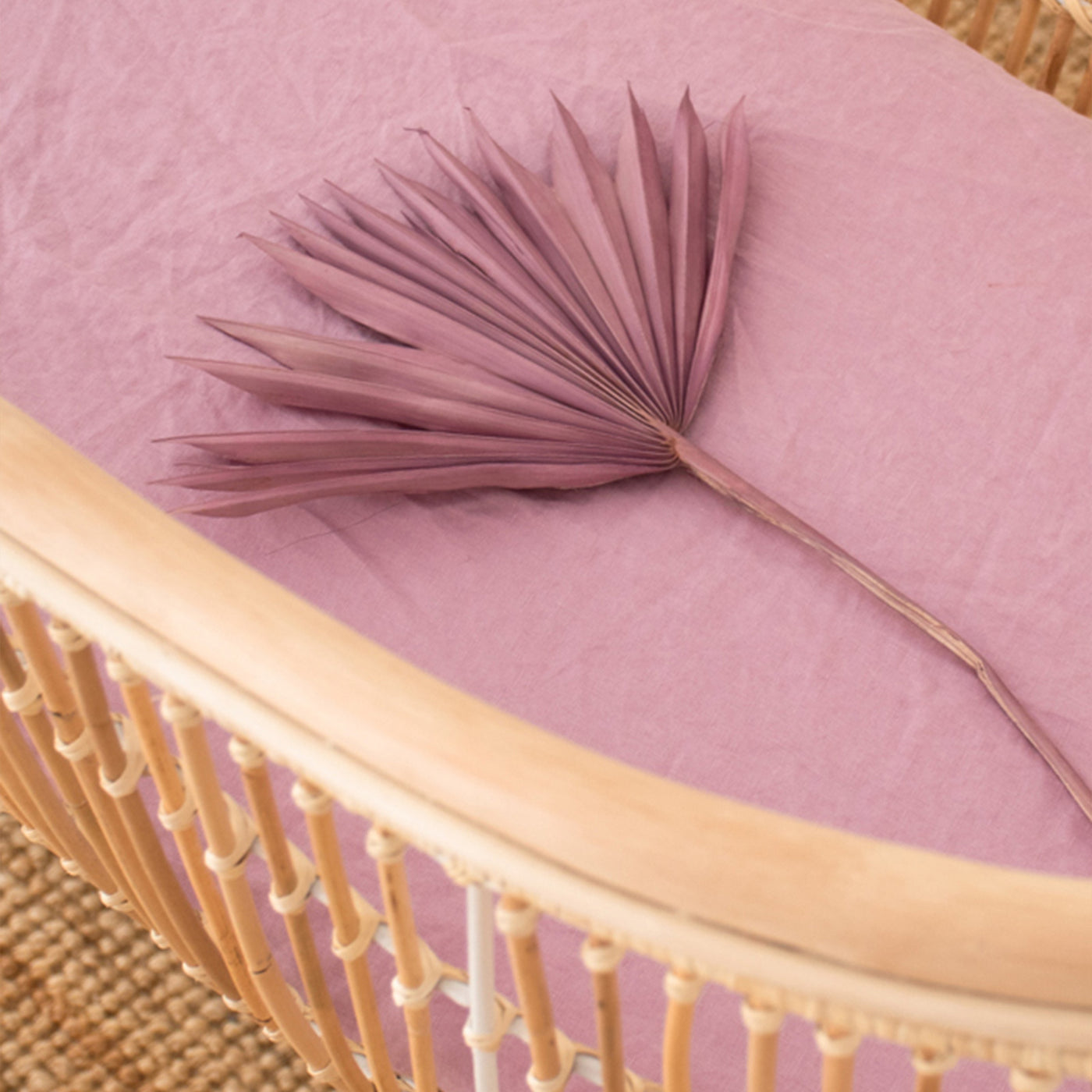 French Flax Linen Bassinet Sheet in Lilac