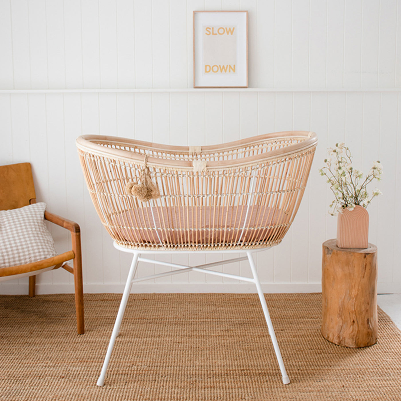 French Flax Linen Bassinet Sheet in Clay
