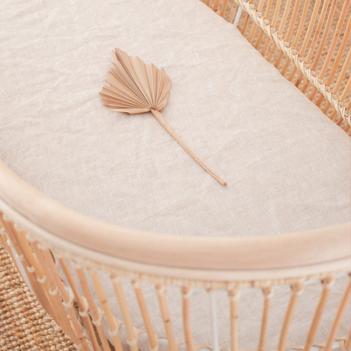 French Flax Linen Bassinet Sheet in Natural