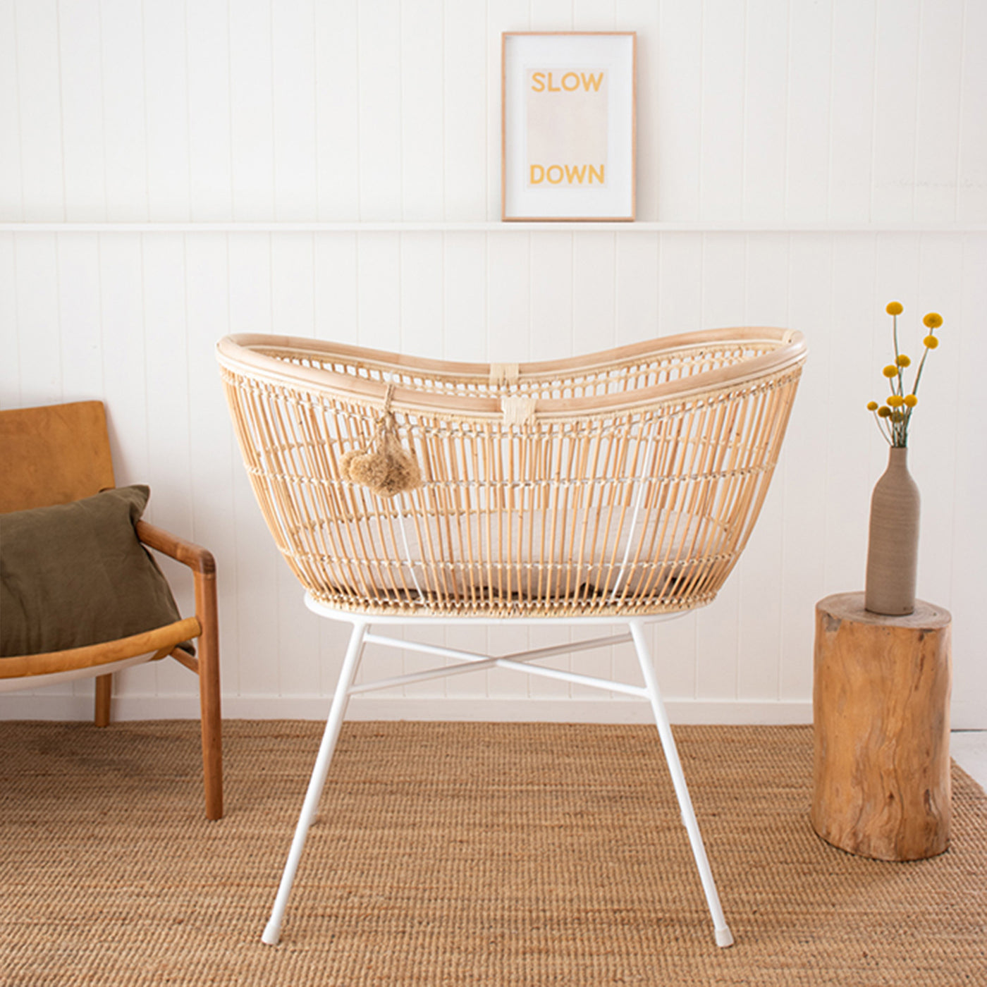 French Flax Linen Bassinet Sheet in Natural