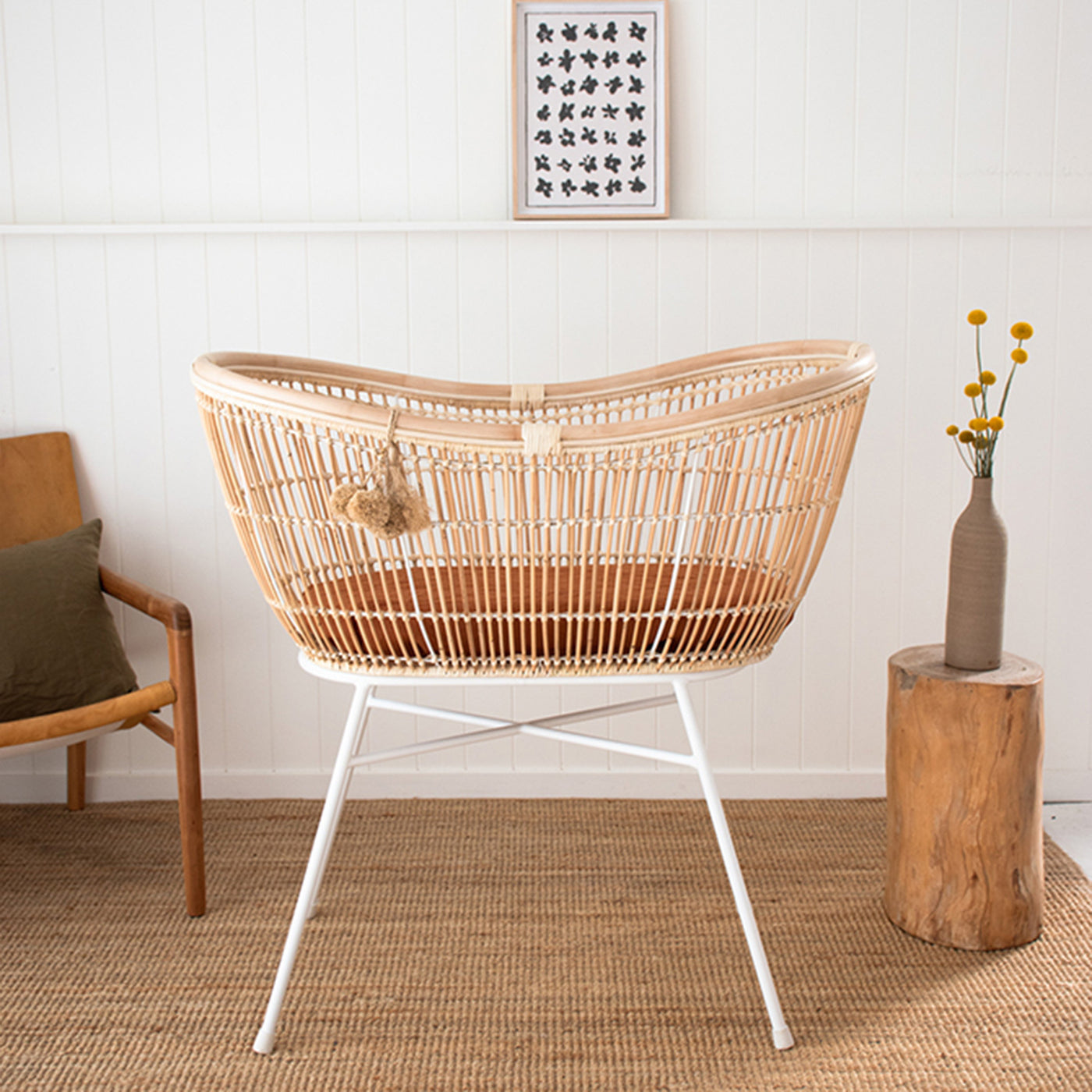 French Flax Linen Bassinet Sheet in Ochre