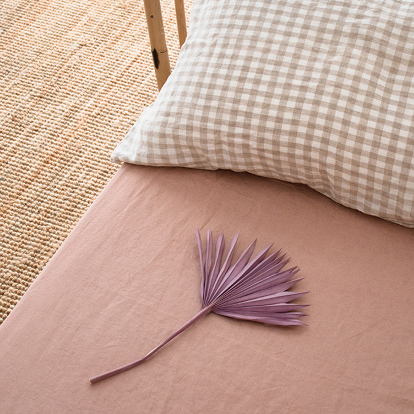 French Flax Linen Cot Sheet in Clay
