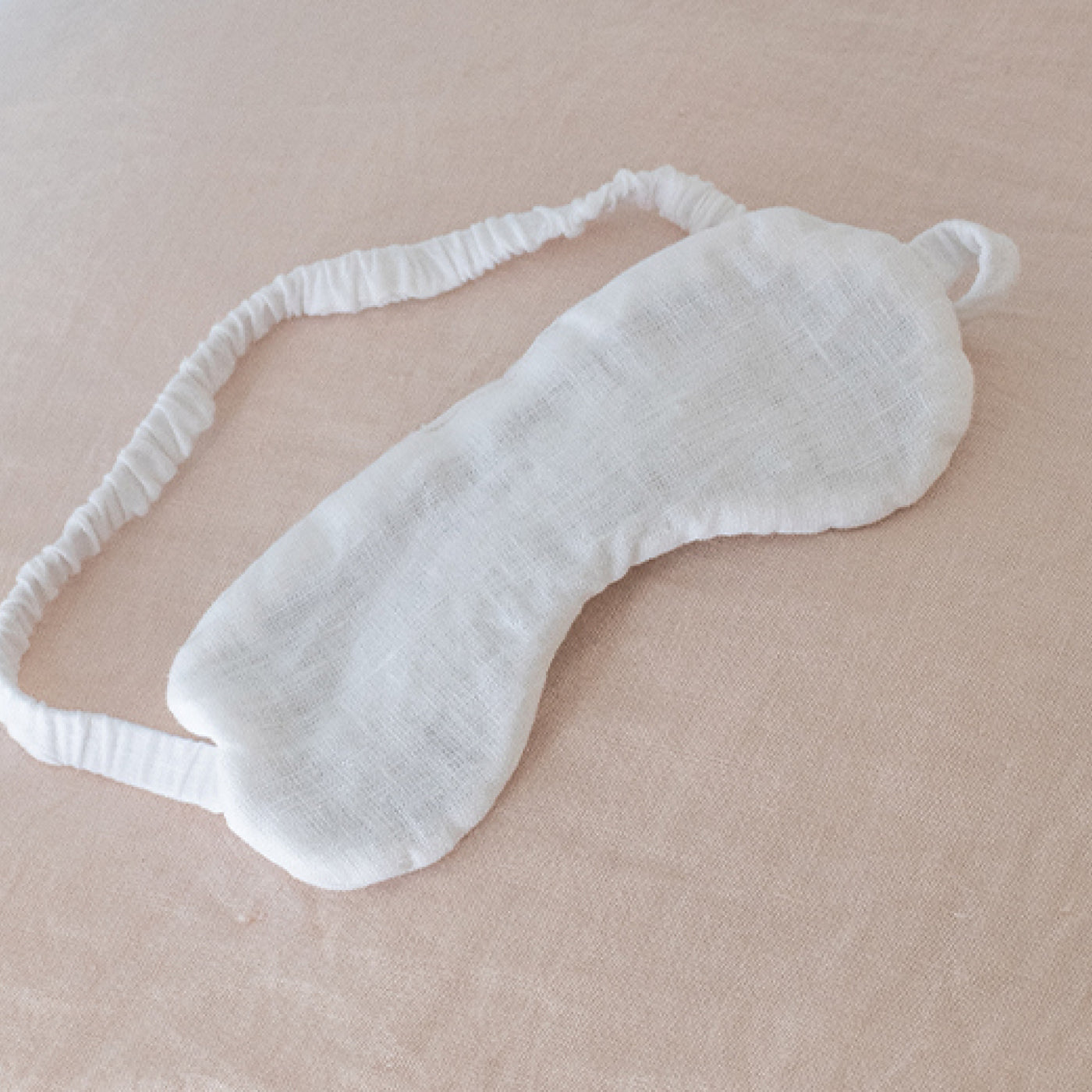 French Flax Linen Eye Mask in White