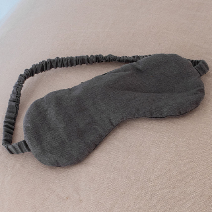 French Flax Linen Eye Mask in Warm Grey