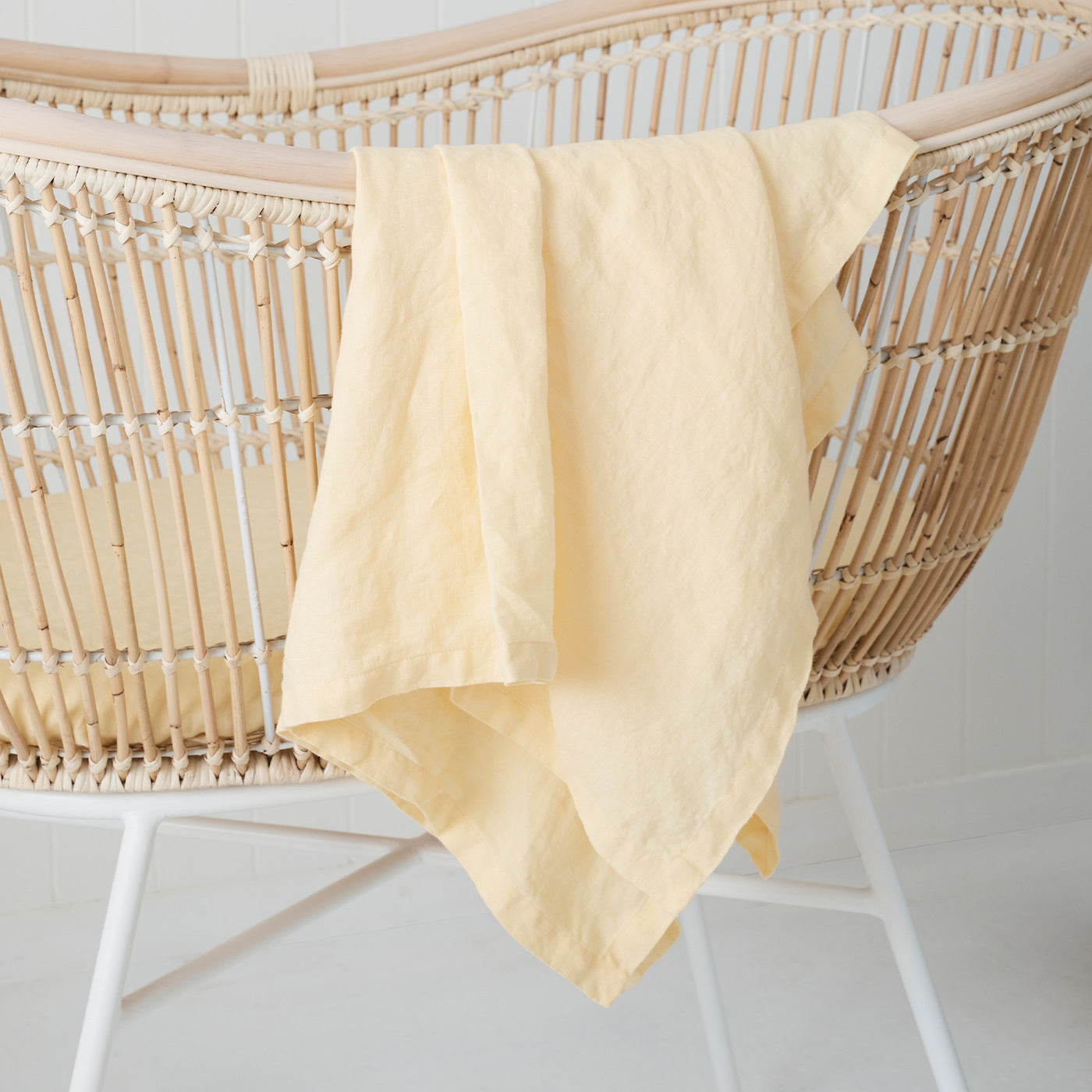 French Flax Linen Swaddle in Daisy
