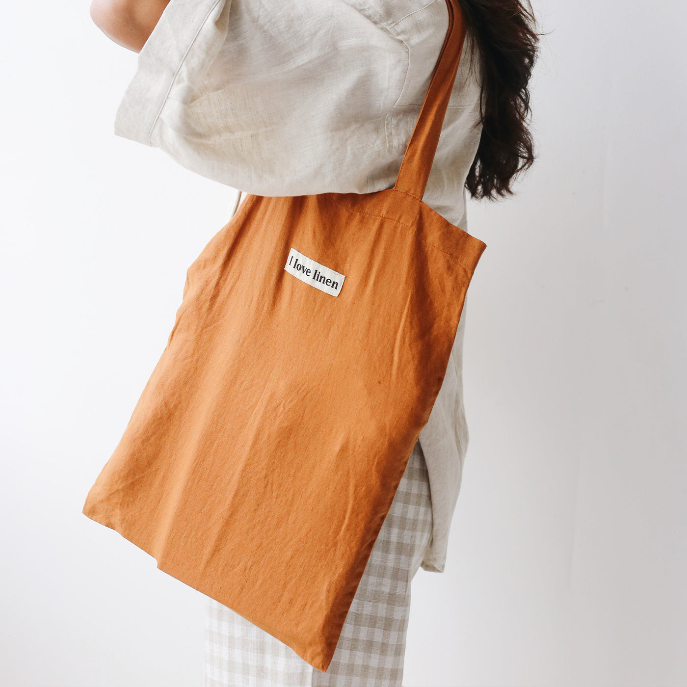 French Flax Linen Market Bag in Ochre
