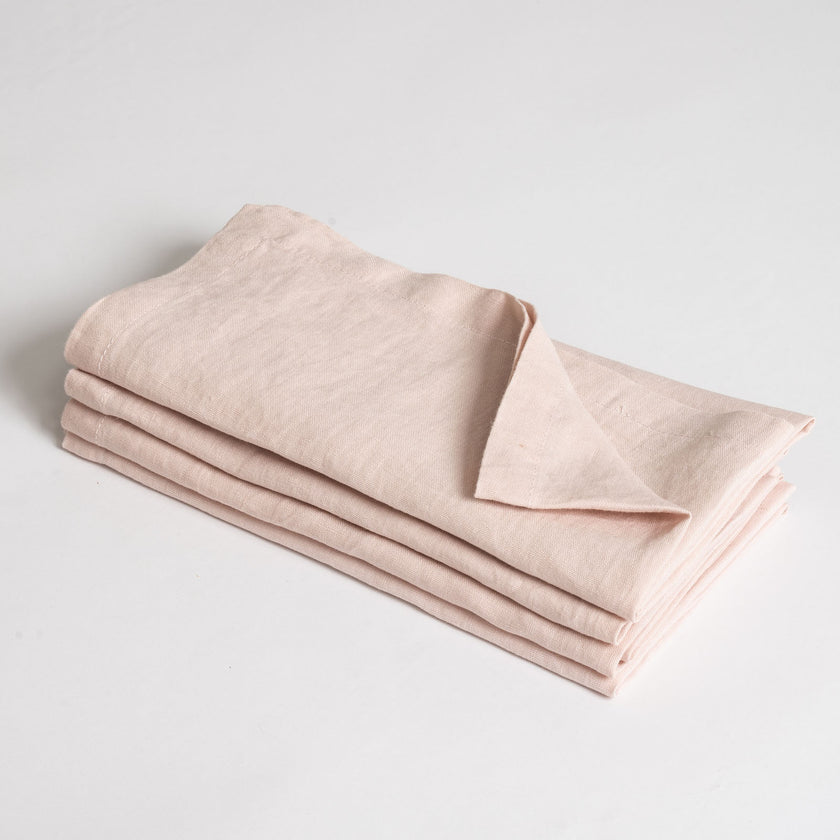 French Flax Linen Napkins (Set Of 4) in Blush