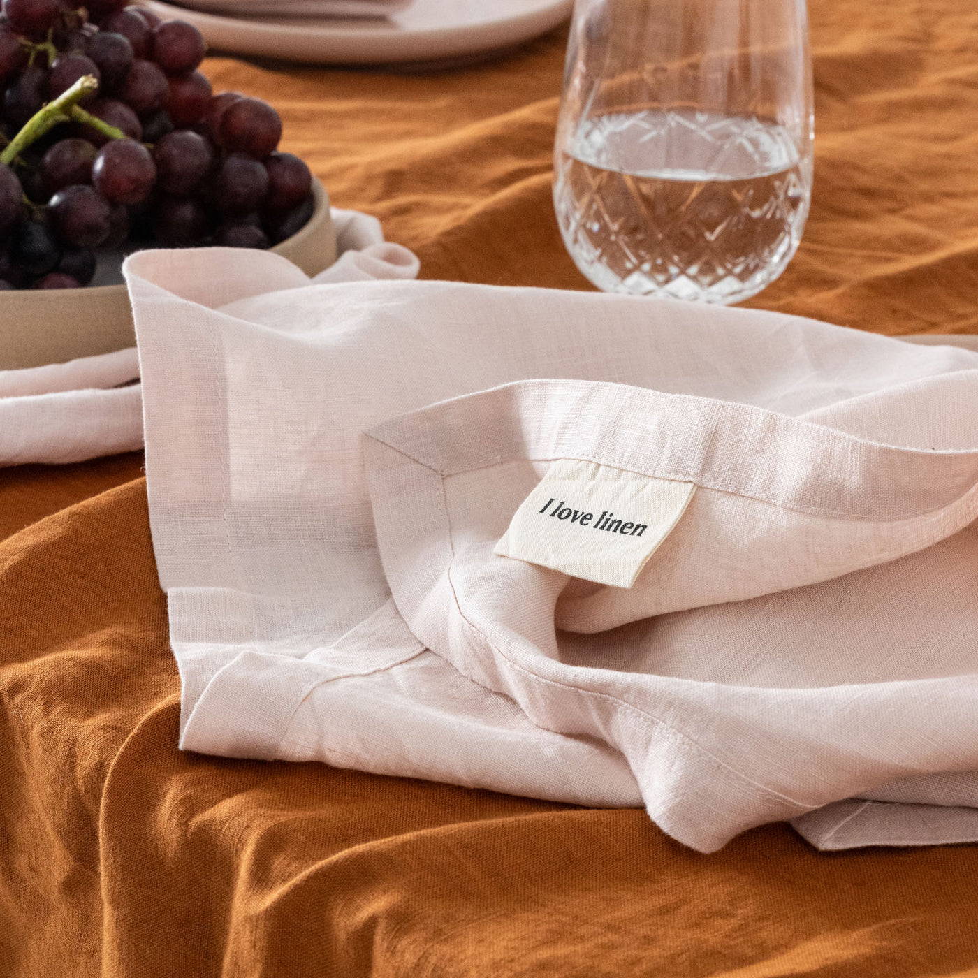 French Flax Linen Napkins (Set Of 4) in Blush