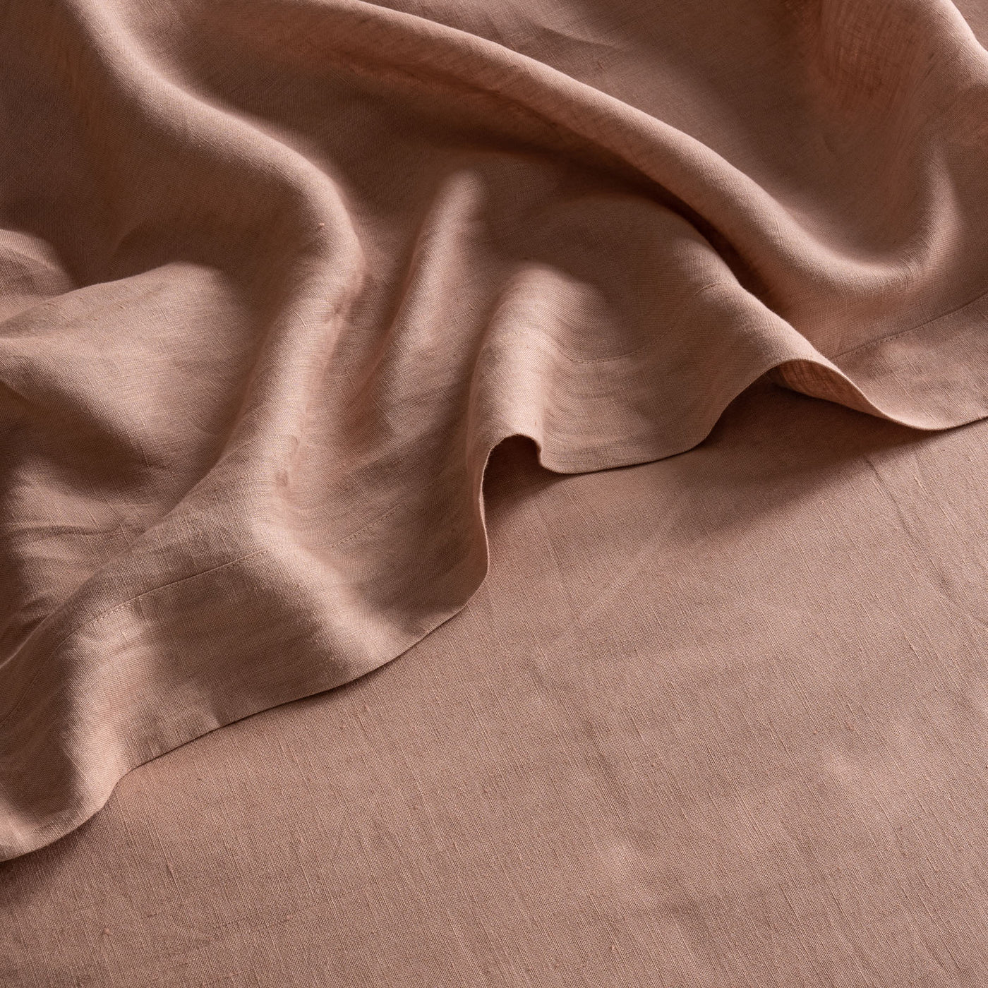 French Flax Linen Flat Sheet in Clay