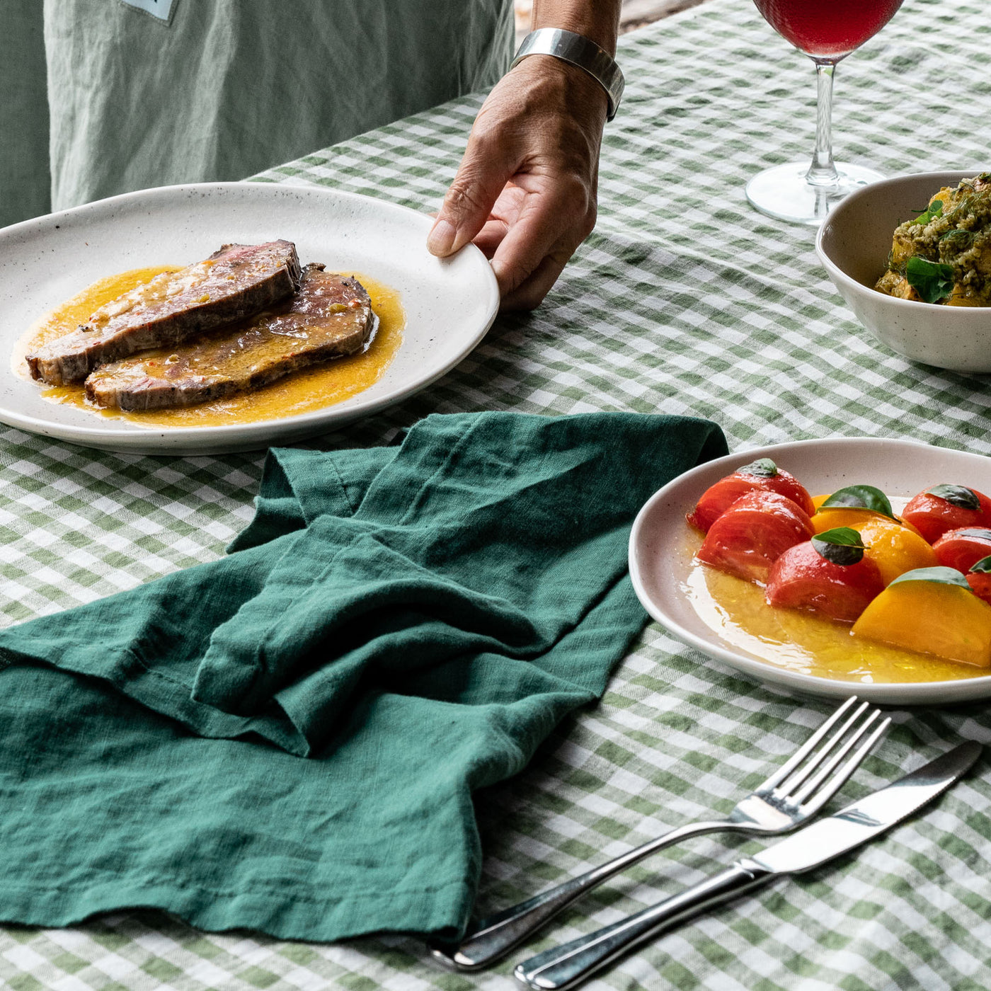 French Flax Linen Napkins (Set Of 4) in Jade