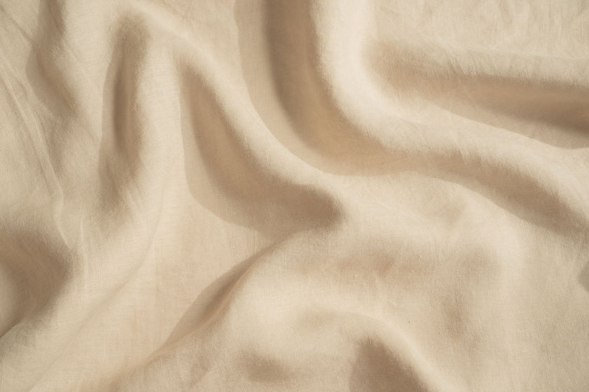 French Flax Linen Swatch in Creme