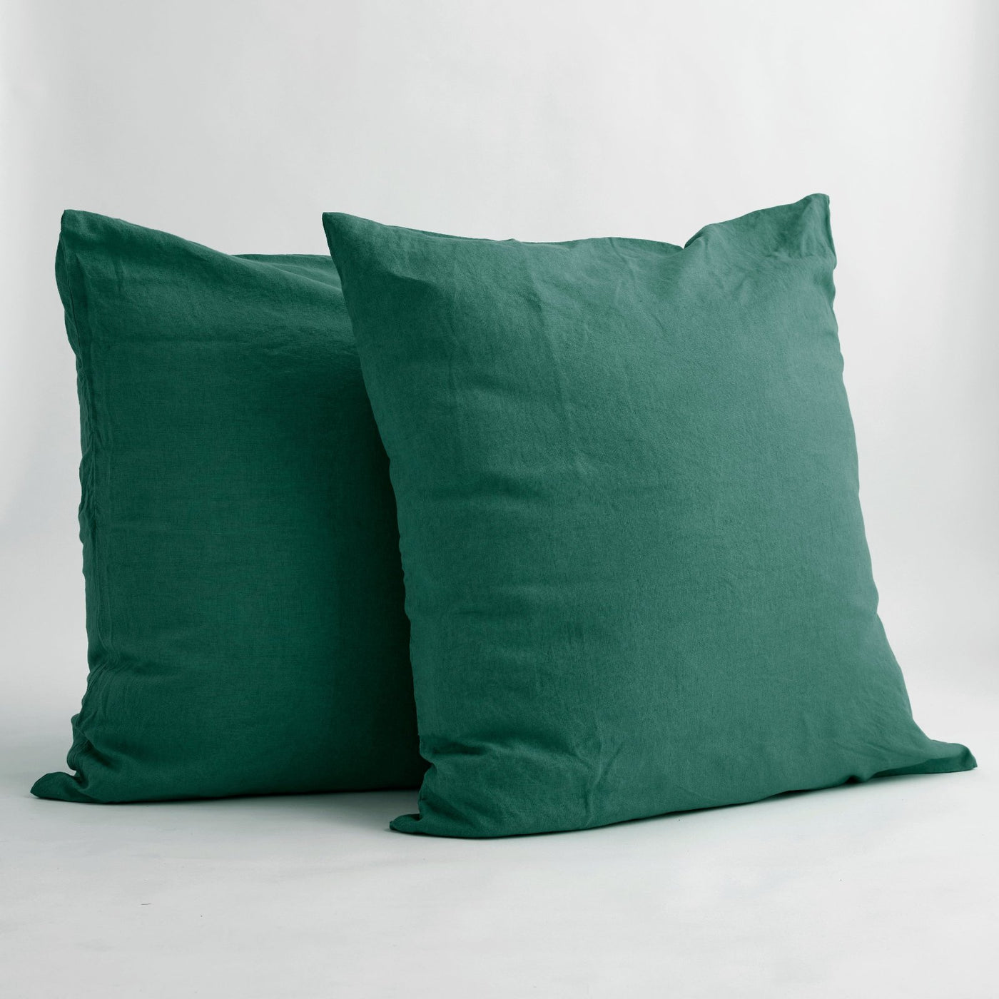 French Flax Linen Pillowcase Set in Jade