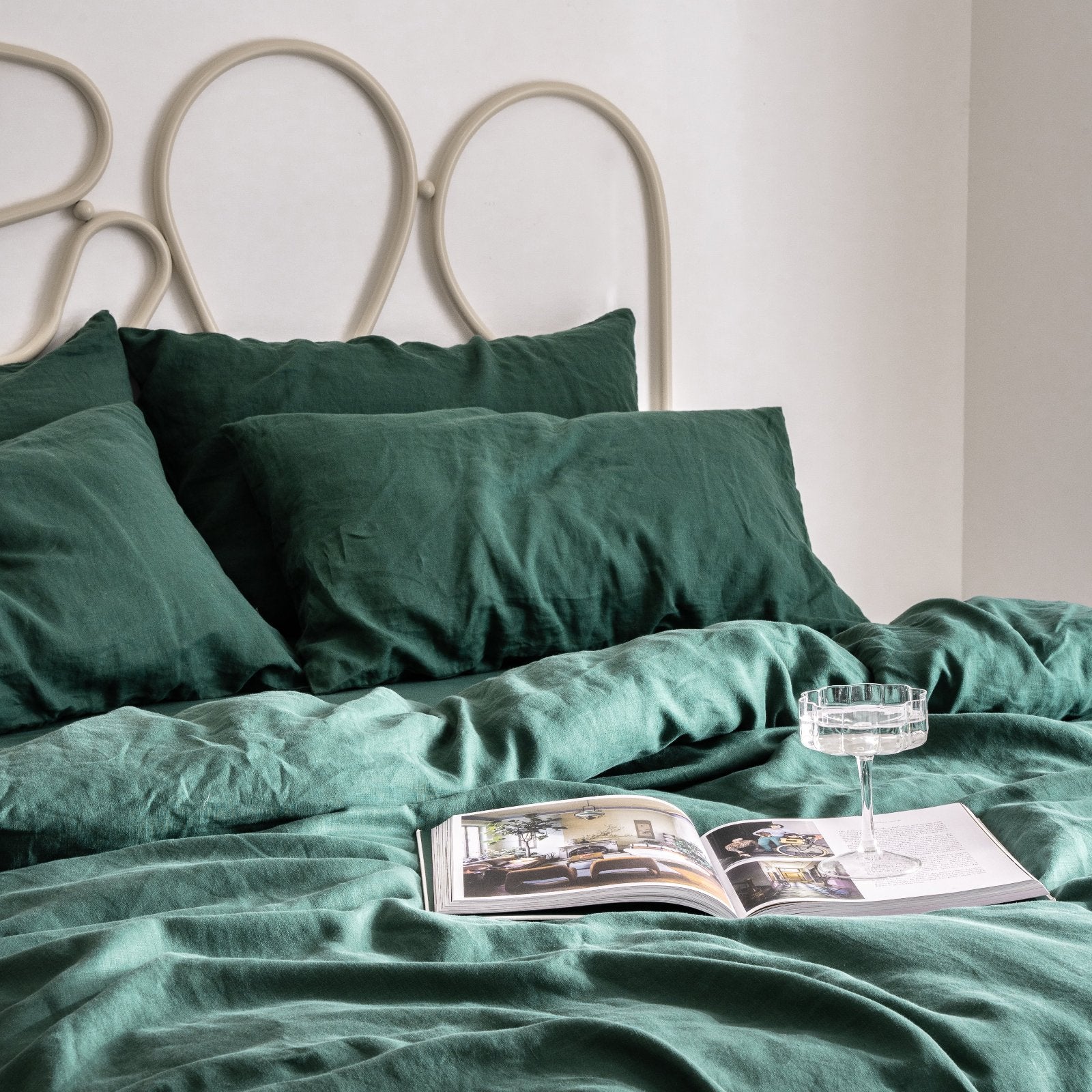 jade linen quilt cover