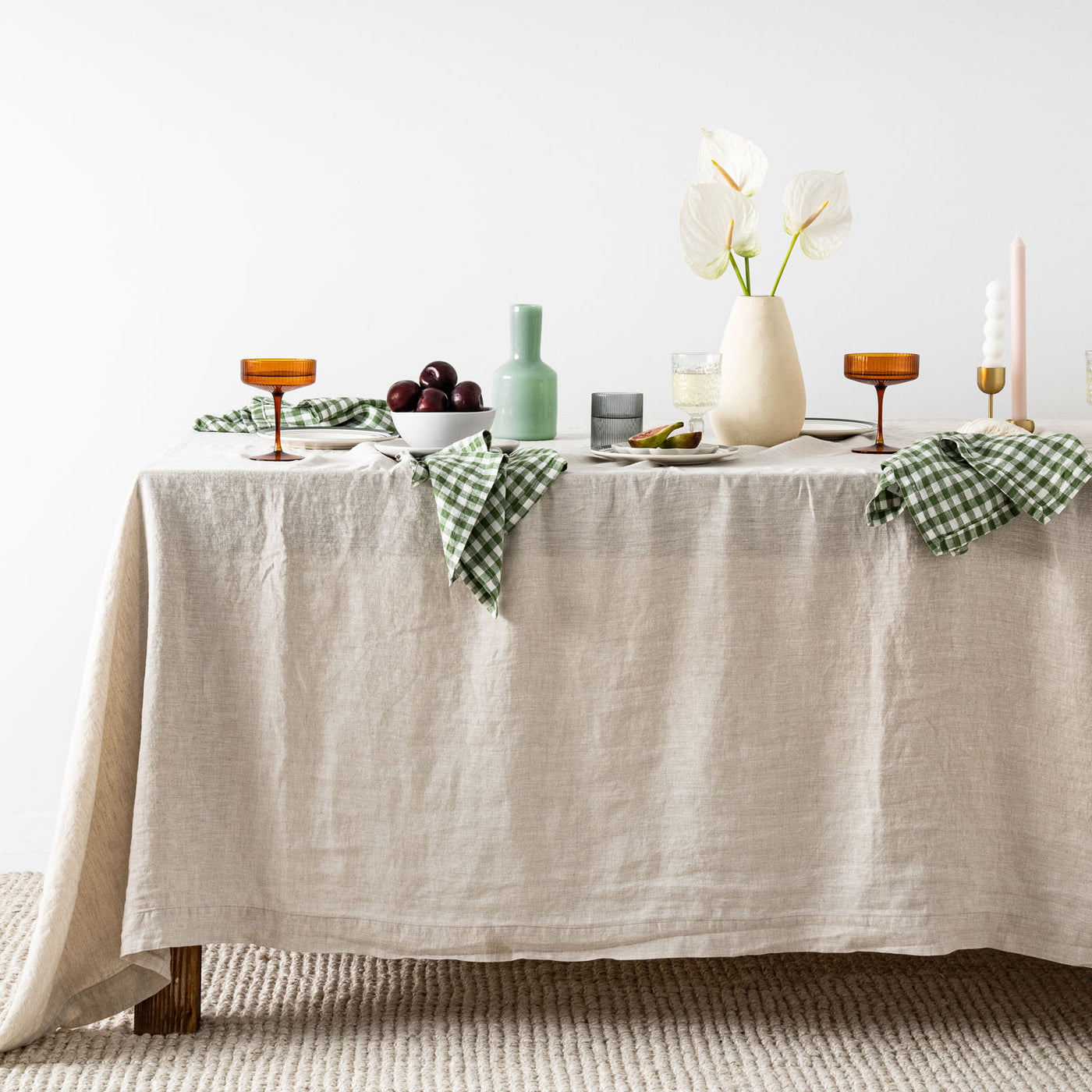 French Flax Linen Table Cloth in Natural
