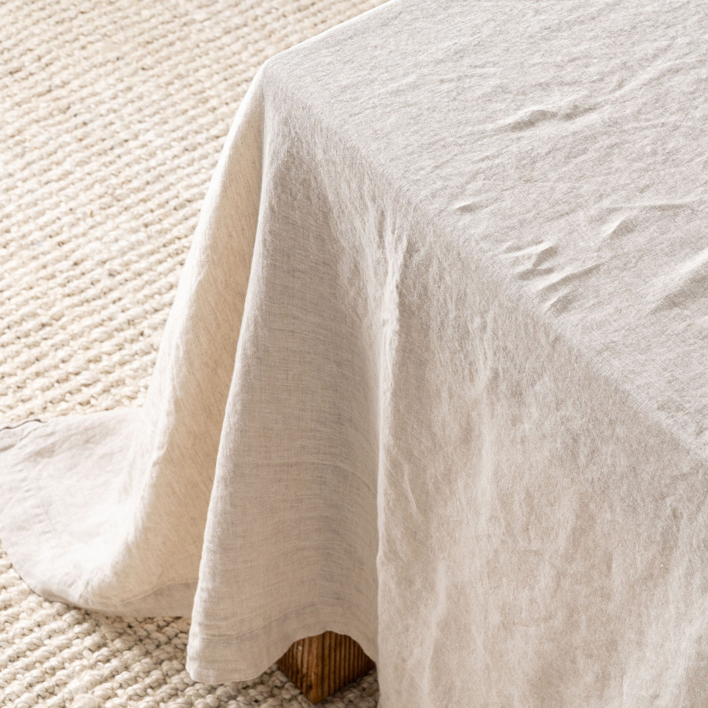 French Flax Linen Table Cloth in Natural