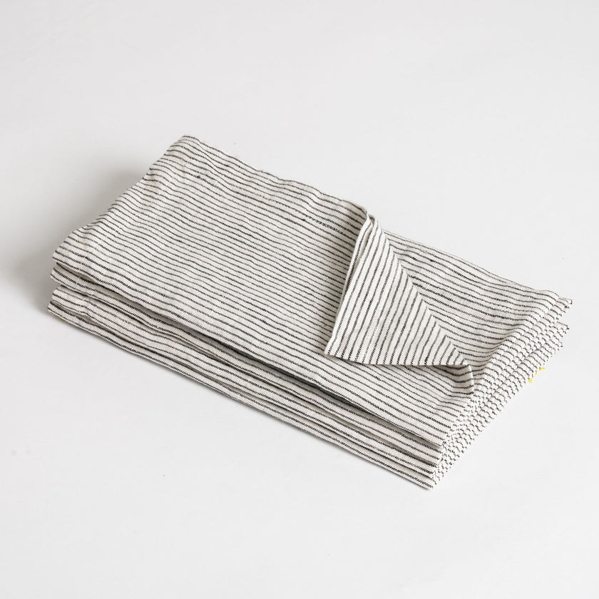 French Flax Linen Napkins (Set Of 4) in Pinstripe