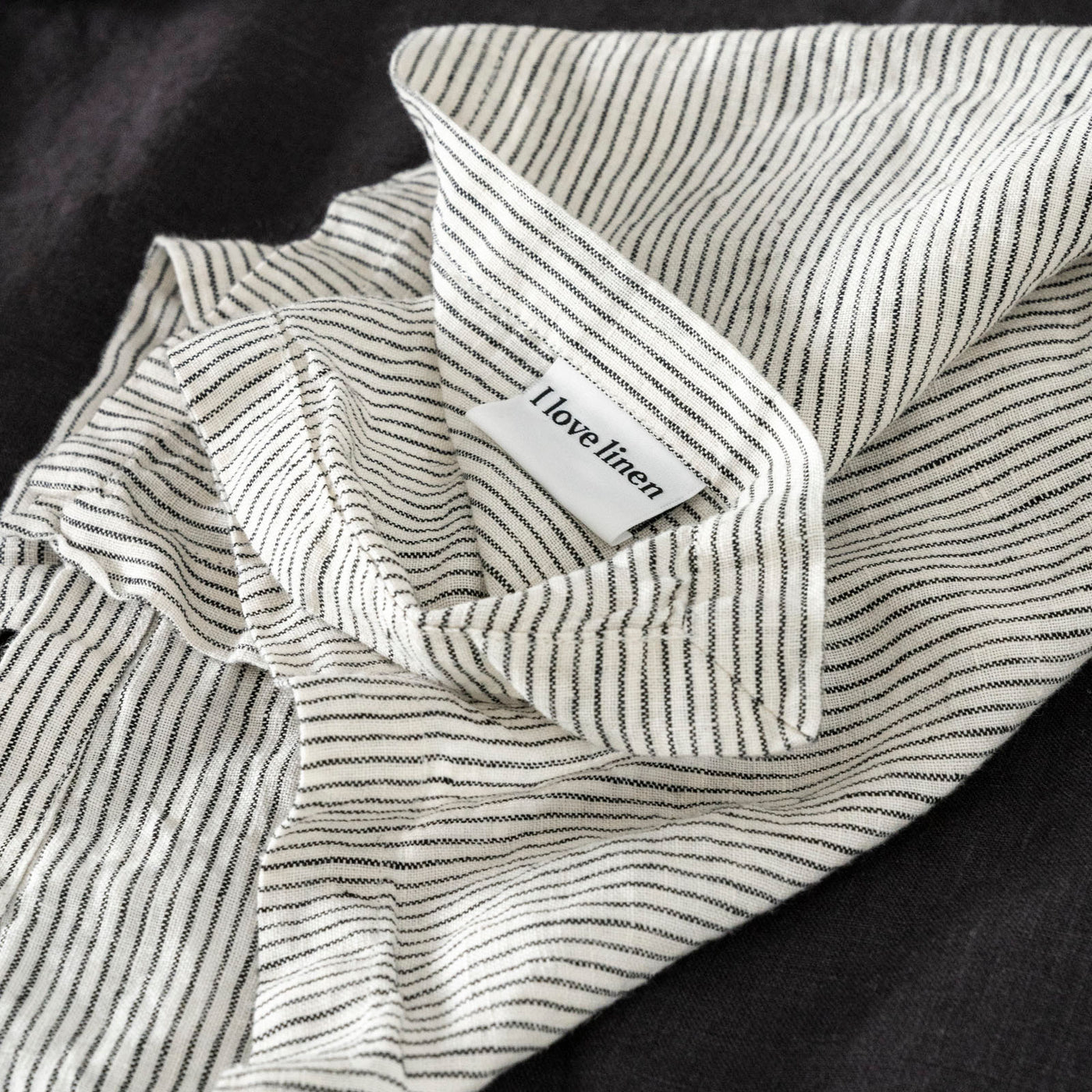 French Flax Linen Napkins (Set Of 4) in Pinstripe