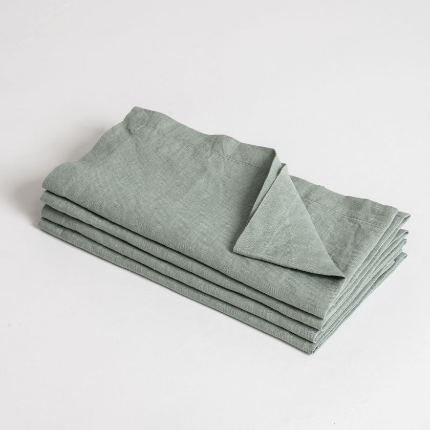 French Flax Linen Napkins (Set Of 4) in Sage