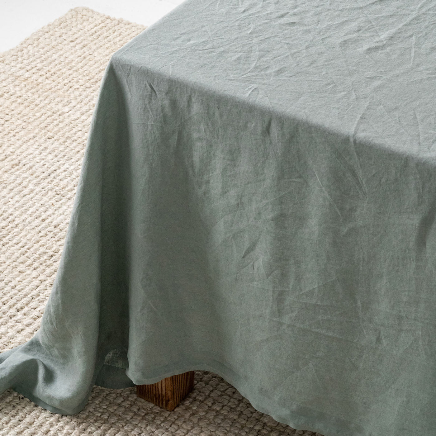 French Flax Linen Table Cloth in Sage